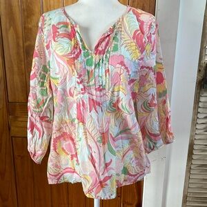 Talbots Multicolor Floral Blouse